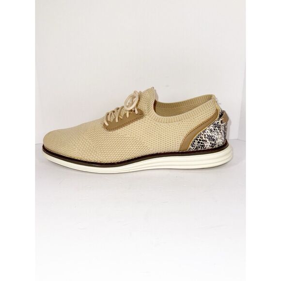 Cole Haan Original Grand Beige Lace Up Loafers Faux Snake Print Womens 10 B - Picture 12 of 16
